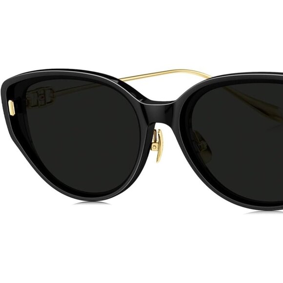 🆕 Women Black Fashion Oversized Cat Eye Polarized Exclusive Eyewear Sunglasses - Picture 5 of 7